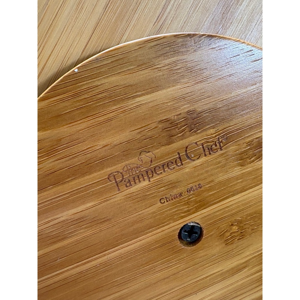 Pampered Chef Bamboo Tool Turn-About Carousel Utensil Holder Caddy #2172 Retired - Picture 5 of 10